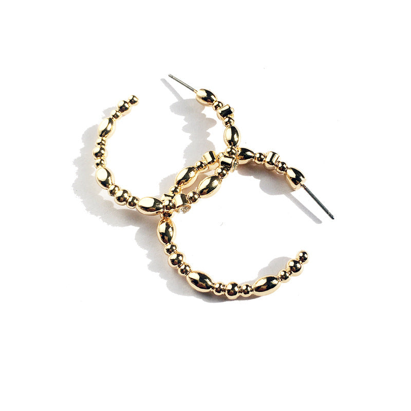 Fashion Forward Gold C-Shaped Metal Earrings - Vienna Verve Collection