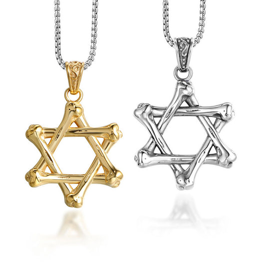 Stylish Hexagram Pendant Necklace for Men - Trendy Titanium Steel Accessory