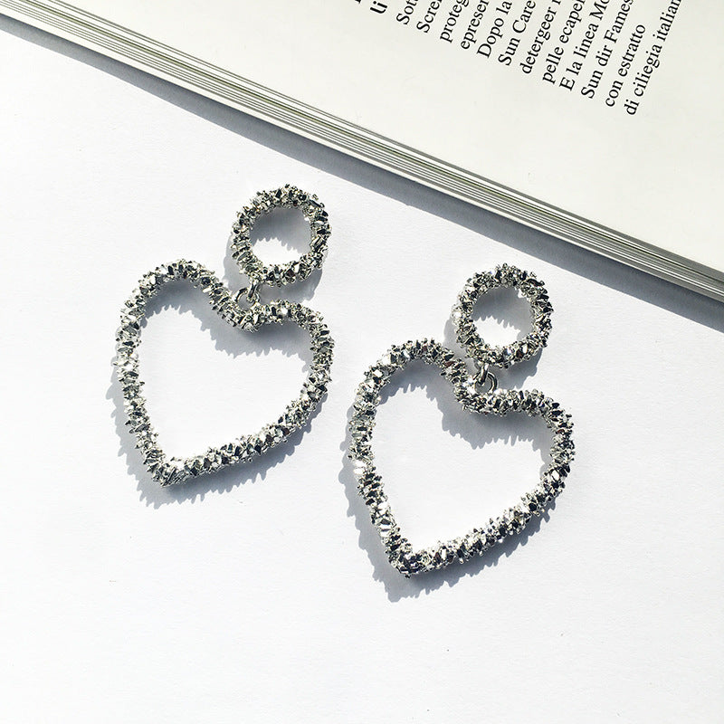 Peach Heart Metal Earrings - Vienna Verve Collection