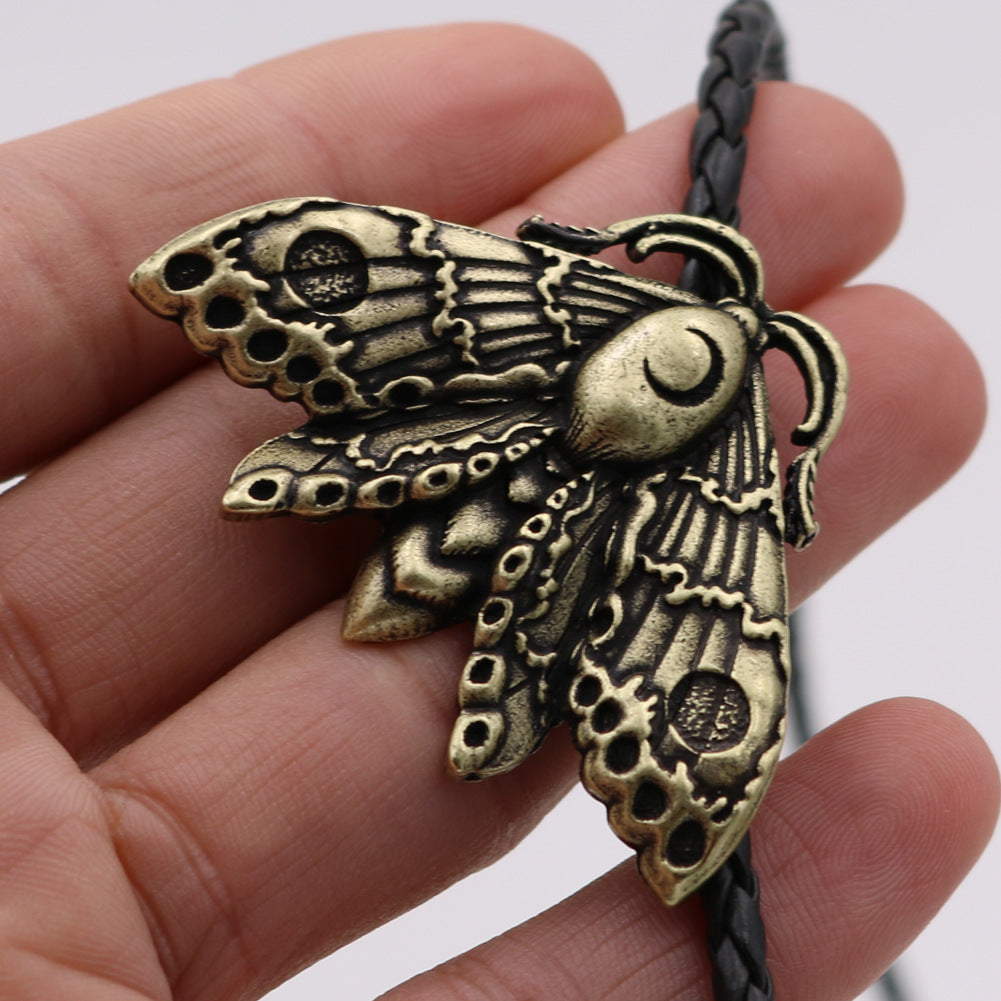 Butterfly Skull Necklace with Moth Moon Totem