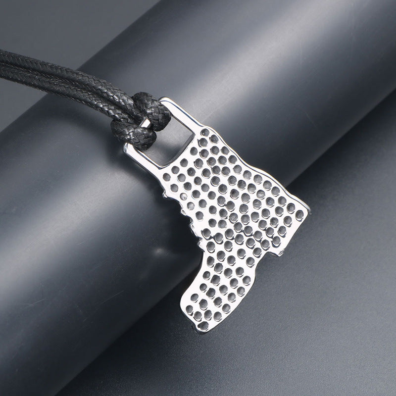 Punk-Inspired Titanium Steel Martin Boot Pendant Necklace for Men