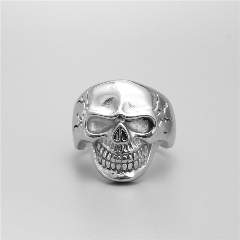 Edgy Unisex Titanium Steel Skull Ring - Unique Ghost Head Design for Fashion Rebels