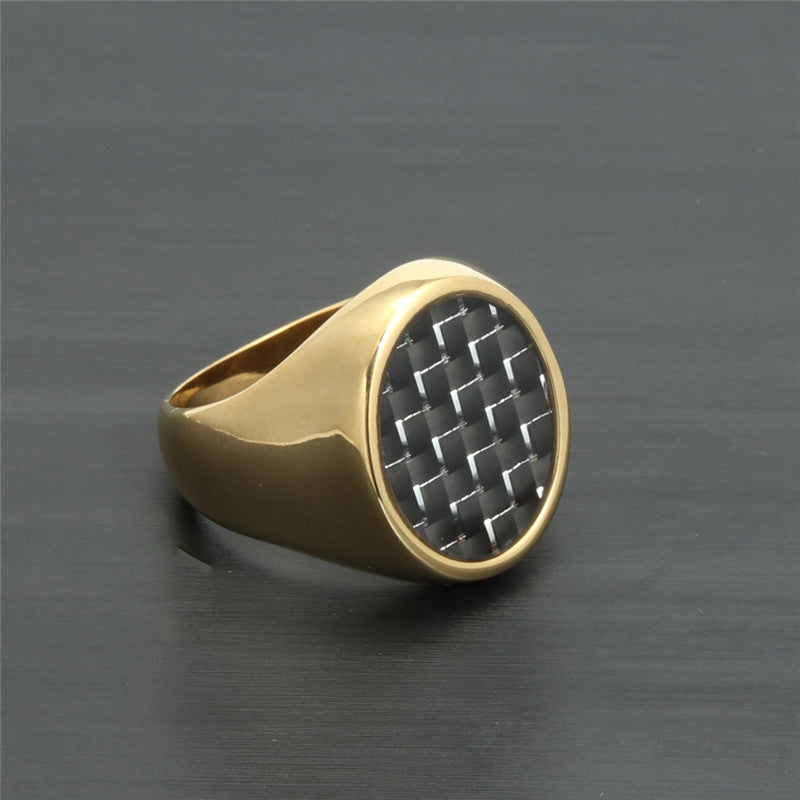 Vibrant Unisex Titanium Steel Carbon Fiber Ring - Premium Quality Direct from Manufacturer