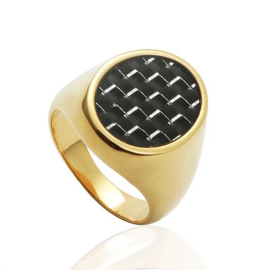 Vibrant Unisex Titanium Steel Carbon Fiber Ring - Premium Quality Direct from Manufacturer