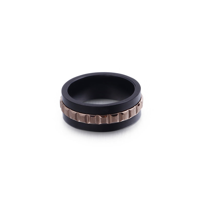 Stylish Men's Titanium Steel Ring – Personalized Street Fashion Jewelry in Wholesale Sizes 8-12