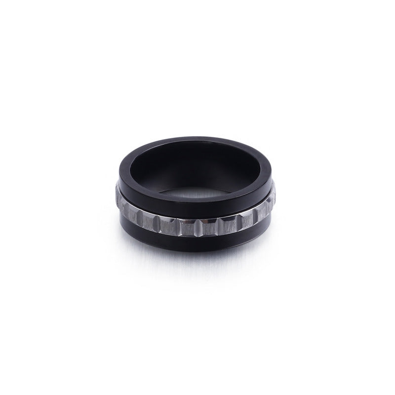 Stylish Men's Titanium Steel Ring – Personalized Street Fashion Jewelry in Wholesale Sizes 8-12