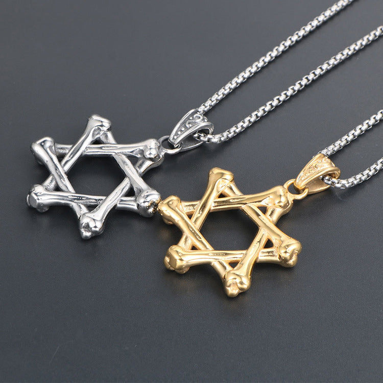 Stylish Hexagram Pendant Necklace for Men - Trendy Titanium Steel Accessory