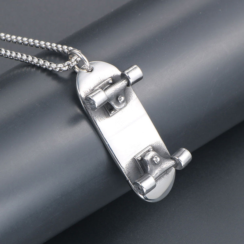 Urban Edge Titanium Steel Scooter Pendant Necklace for Men and Couples