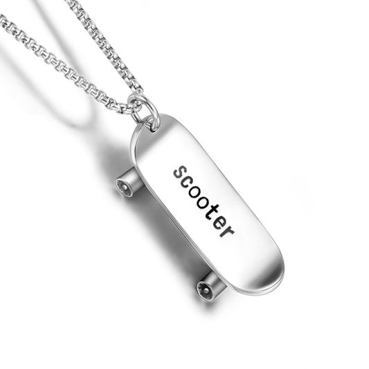 Urban Edge Titanium Steel Scooter Pendant Necklace for Men and Couples