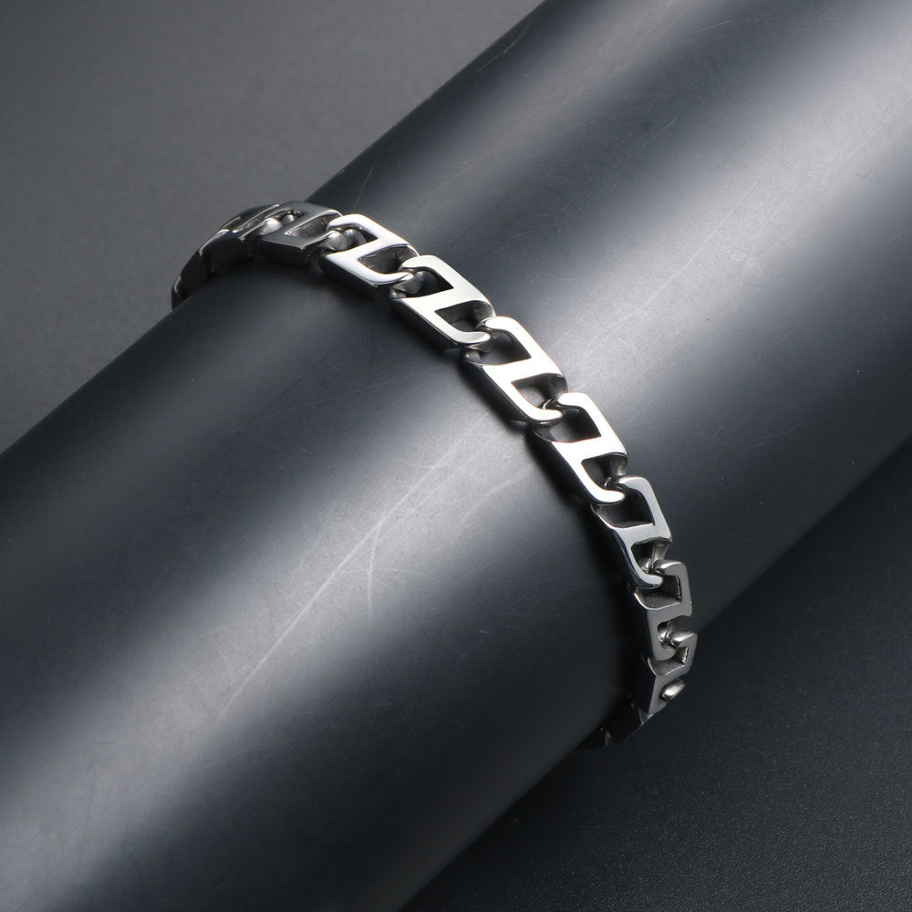 Stylish Titanium Steel Punk Bracelets with Japanese Characters for Trendsetters - Wholesale Jewelry Collection