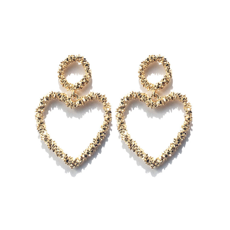 Peach Heart Metal Earrings - Vienna Verve Collection