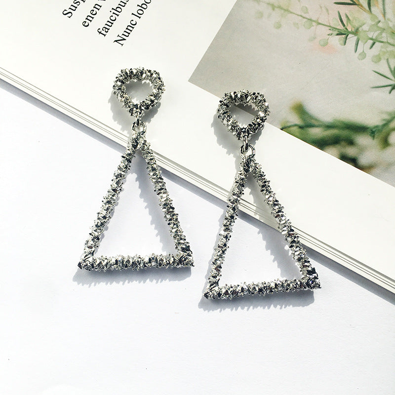 Planderful Collection: Vienna Verve Metal Geometric Earrings - European Style