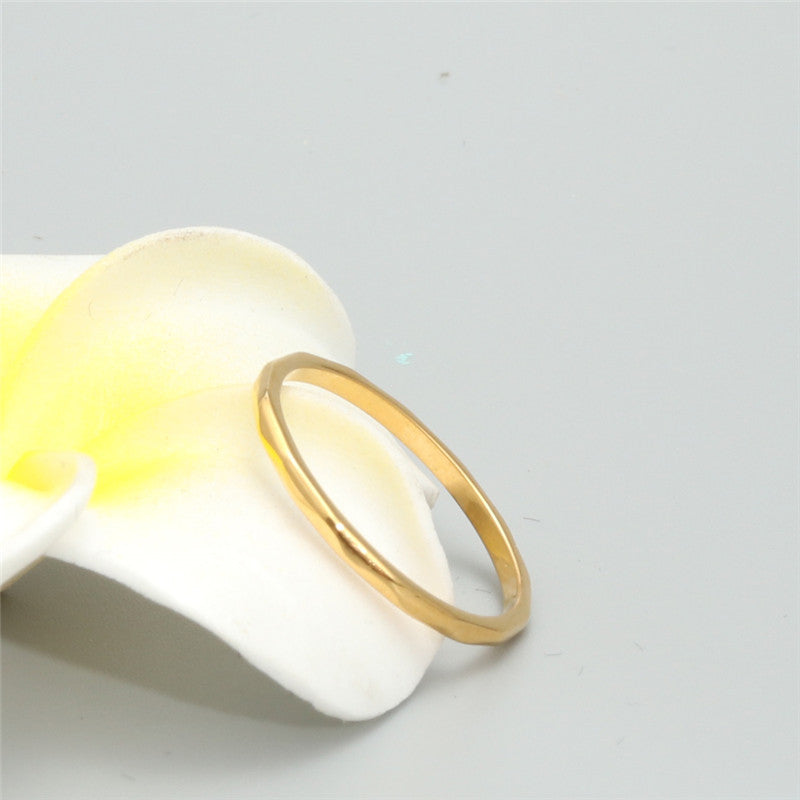 Stainless Steel Love Memory Ring - Elegant Titanium Steel Round Design