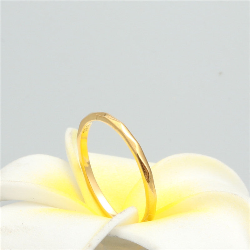 Stainless Steel Love Memory Ring - Elegant Titanium Steel Round Design