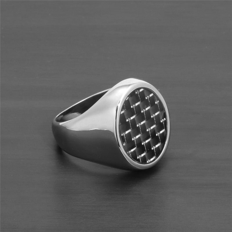 Vibrant Unisex Titanium Steel Carbon Fiber Ring - Premium Quality Direct from Manufacturer