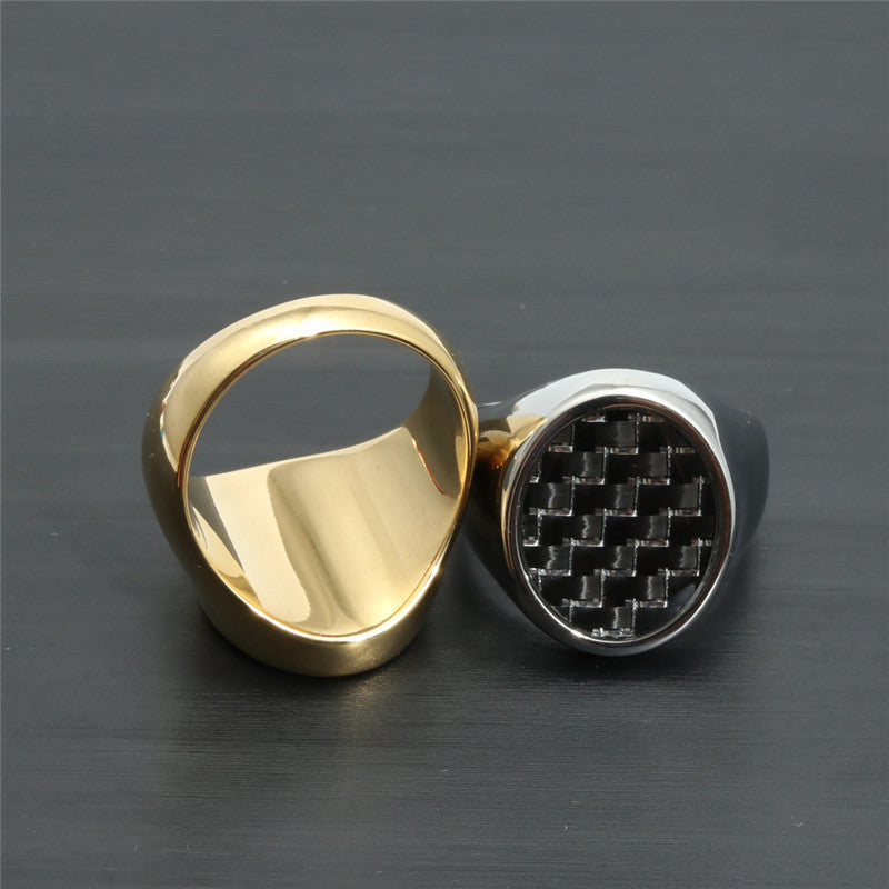 Vibrant Unisex Titanium Steel Carbon Fiber Ring - Premium Quality Direct from Manufacturer