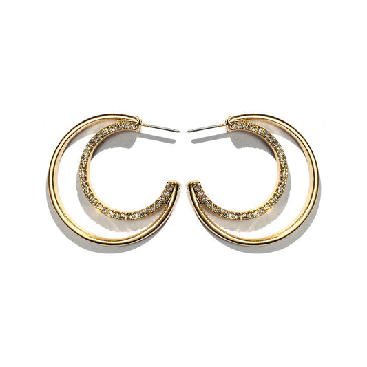 Wholesale Vienna Verve C-Shaped Earrings with Alloy and Metal Components