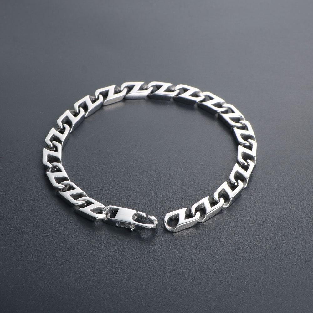 Stylish Titanium Steel Punk Bracelets with Japanese Characters for Trendsetters - Wholesale Jewelry Collection