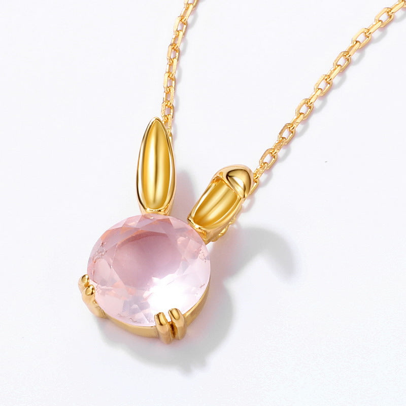 Rose gold rabbit necklace online