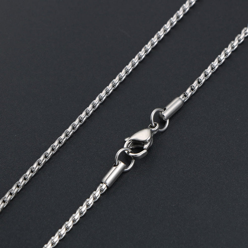 Men's Elegant Two-Strand Braided Titanium Steel Necklace