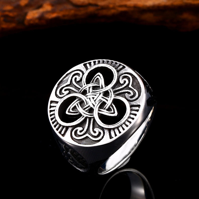 Celtic Warrior Vintage Engraved Stainless Steel Ring for Men