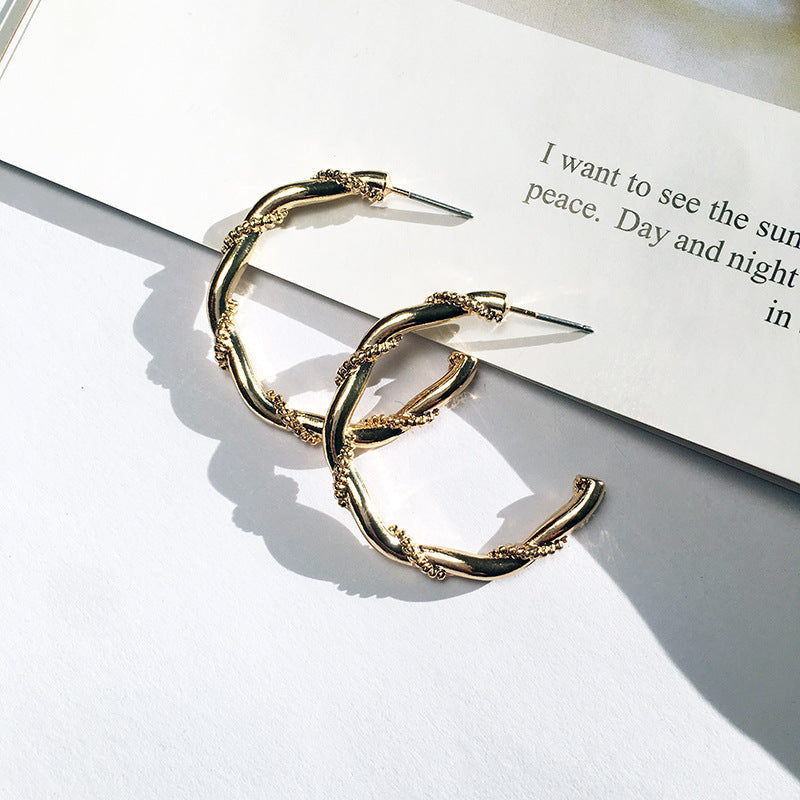 C-shaped Alloy Earrings by Vienna Verve Collection