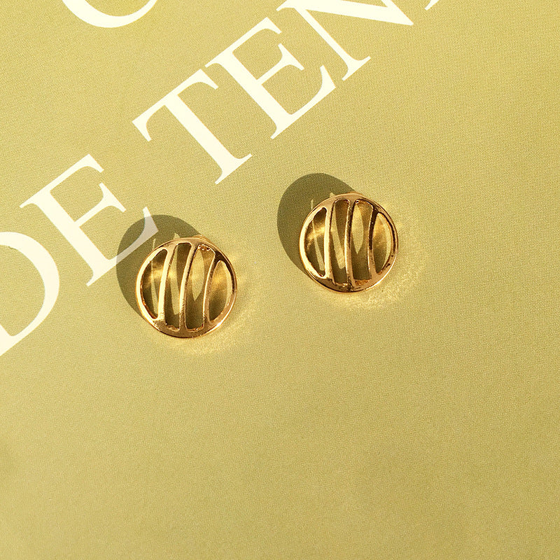 Geometric Circle Alloy Earrings - Vienna Verve Collection