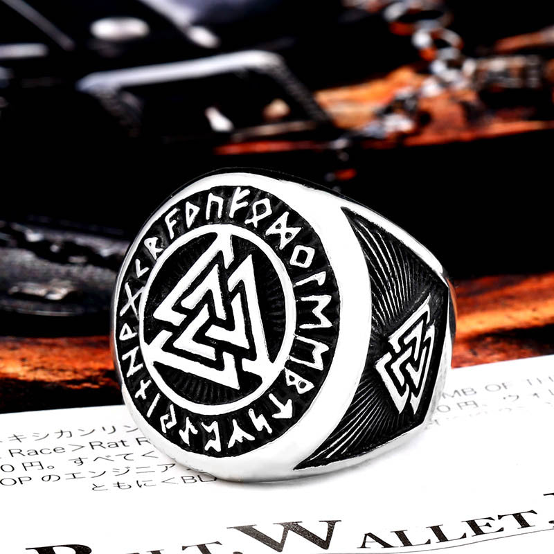 Viking-Inspired Titanium Steel Ring for Men - Vintage Fashion Statement