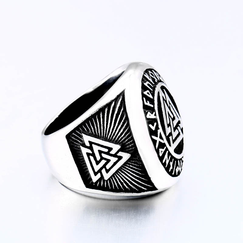 Viking-Inspired Titanium Steel Ring for Men - Vintage Fashion Statement