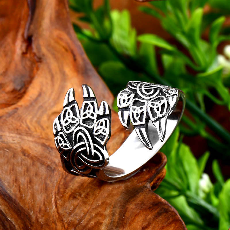 Vintage Viking Bear Claw Ring - Men's Stainless Steel Fashion Jewelry