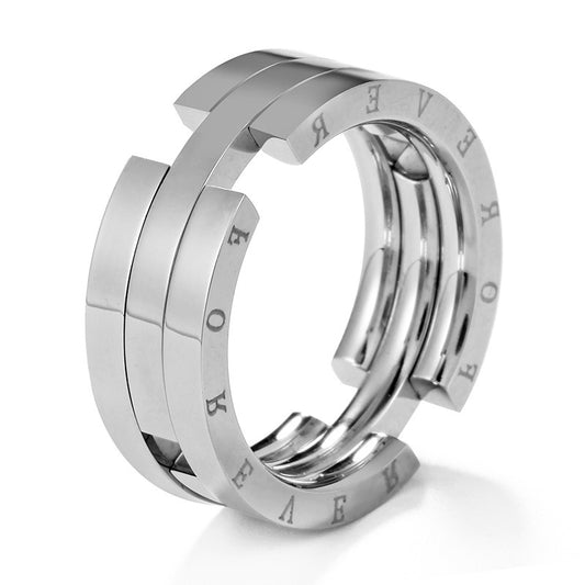 Customizable Titanium Steel Adjustable Ring for Men - Japanese and Korean Inspired Dual-Function Design