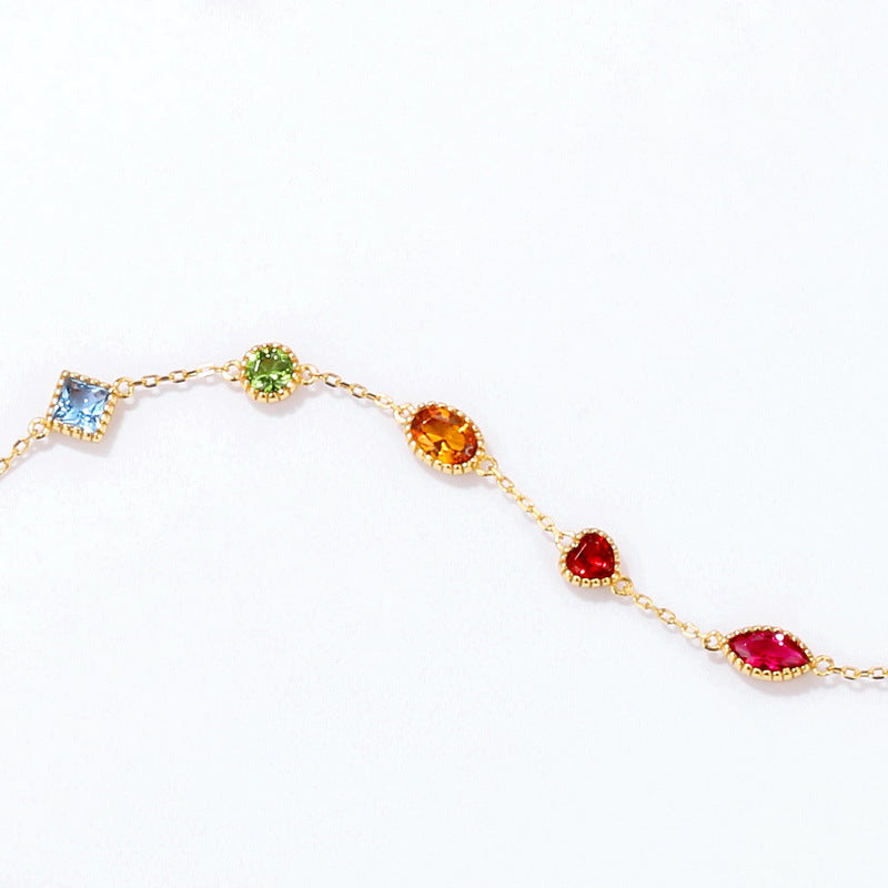 Colourful Zircon Silver Bracelet