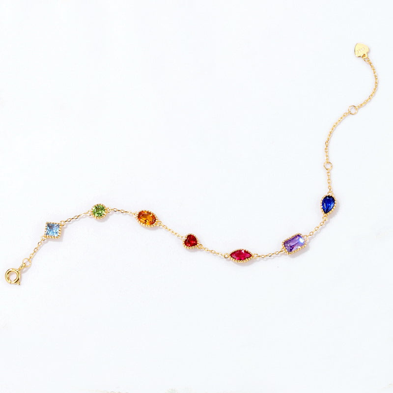 Colourful Zircon Silver Bracelet