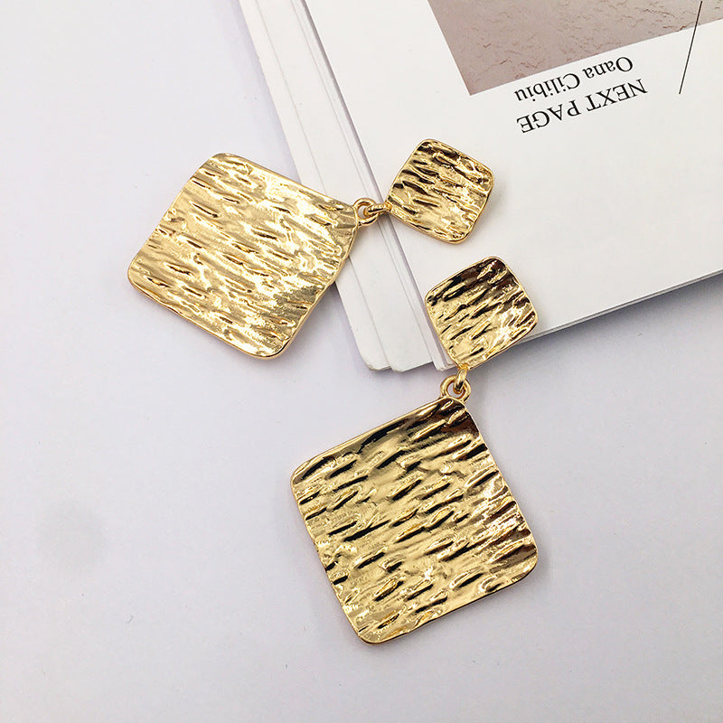 European Hammered Geometric Earrings for Women from Vienna Verve Collection