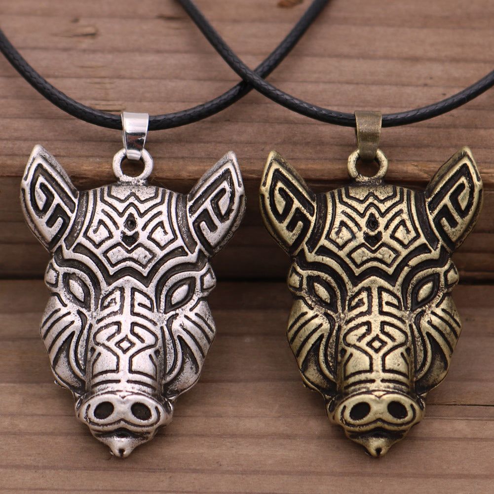 Viking Wolf Necklace - Men's European and American Animal Jewelry