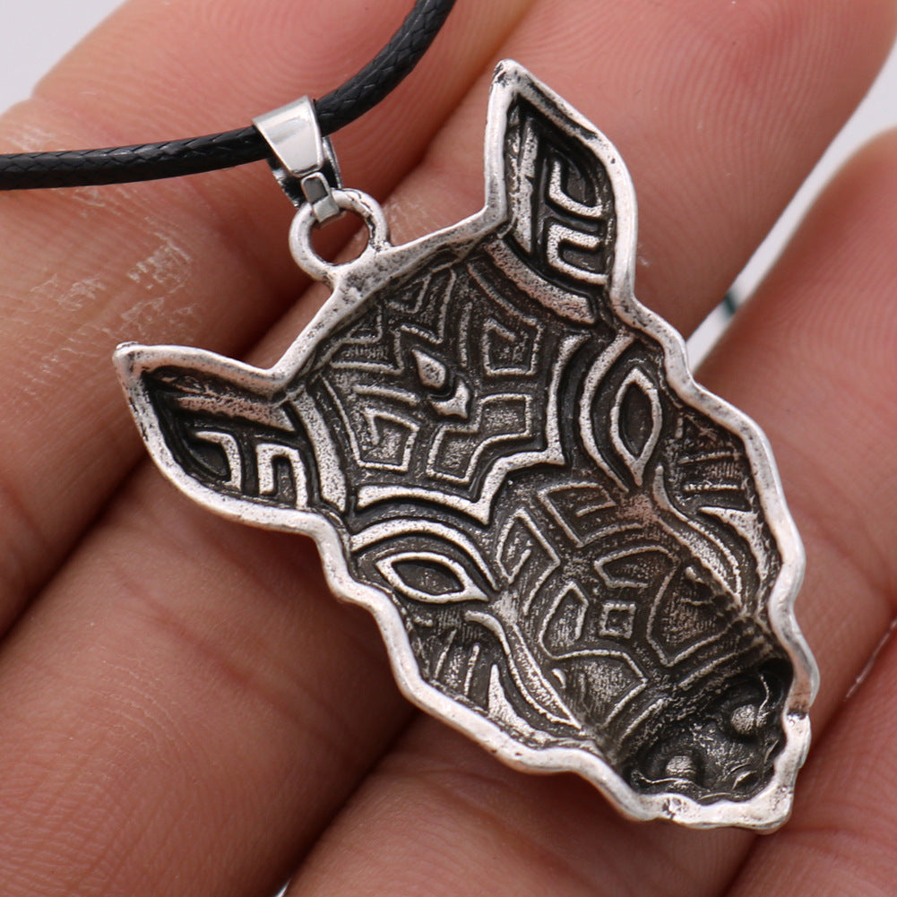 Viking Wolf Necklace - Men's European and American Animal Jewelry