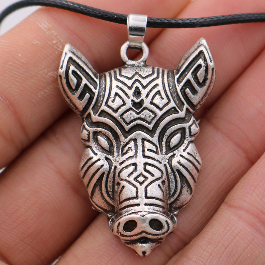 Viking Wolf Necklace - Men's European and American Animal Jewelry