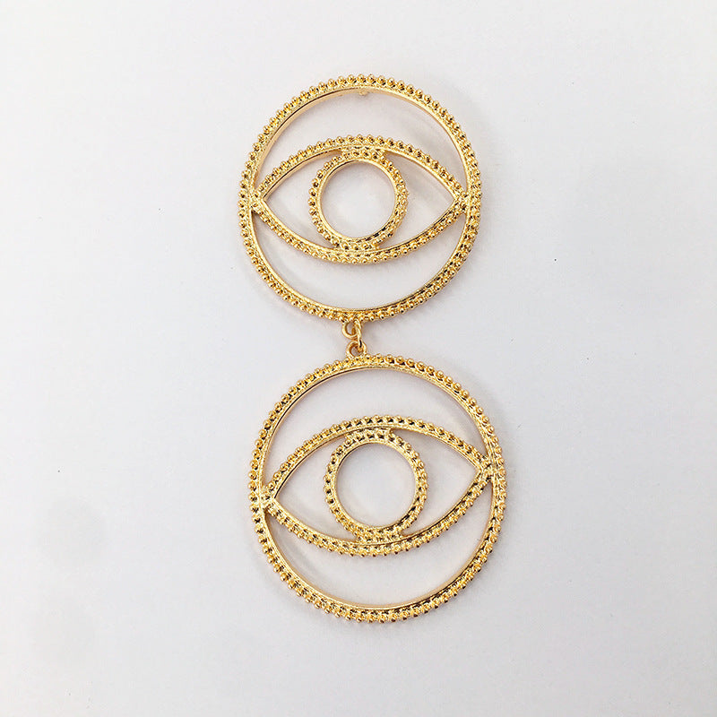 Exaggerated Large Eye Alloy Earrings - Vienna Verve Collection