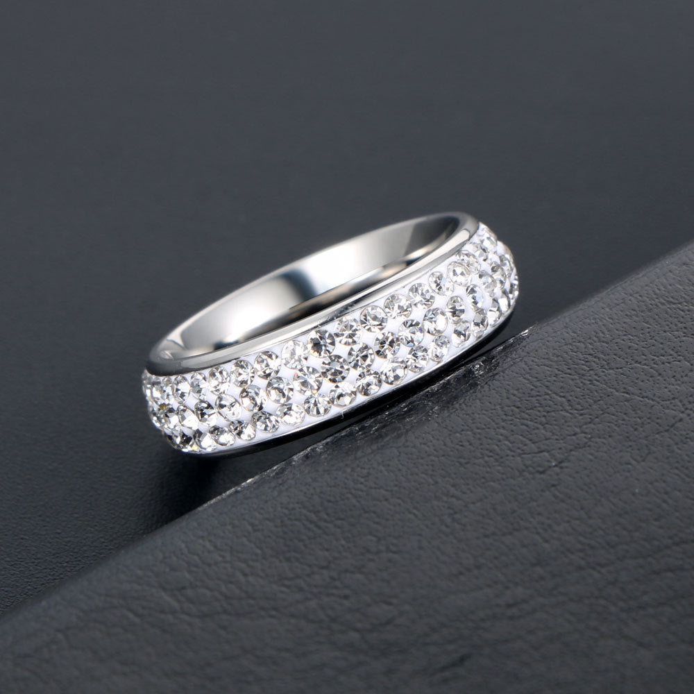 Contemporary Titanium Steel Zircon Ring for Men and Women - Trendy Japanese and Korean Style Jewelry