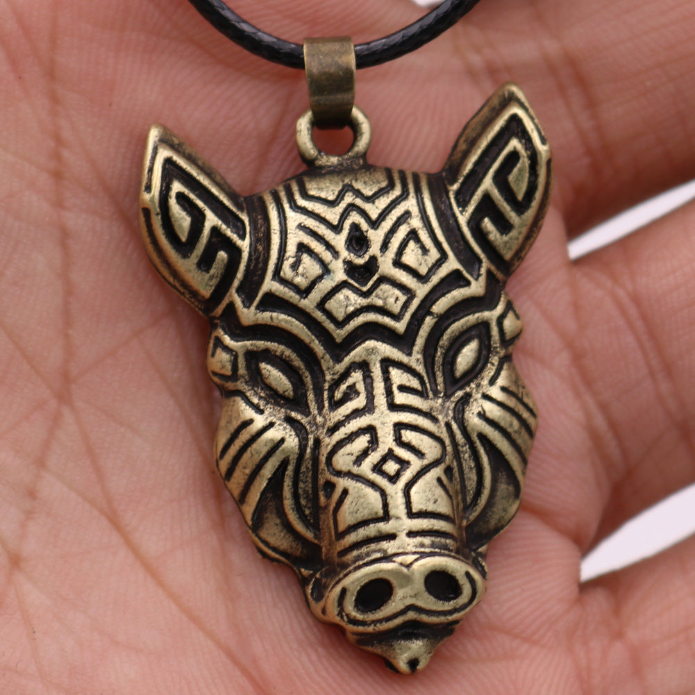 Viking Wolf Necklace - Men's European and American Animal Jewelry