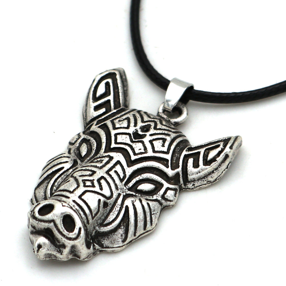 Viking Wolf Necklace - Men's European and American Animal Jewelry