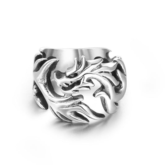 Retro Dragon Titanium Steel Ring for Trendy Boys and Girls - Stylish Index Finger Accessory