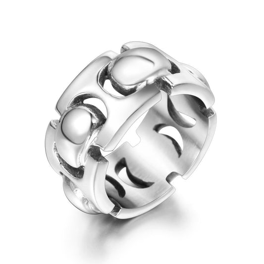 Titanium Steel Interlocking Rings for Couples - Stylish Versatile Jewelry for Men