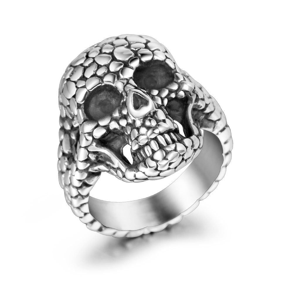 Skull Design Titanium Steel Ring - Personalized Punk Jewelry for Men, Wholesale Manufacturer Source