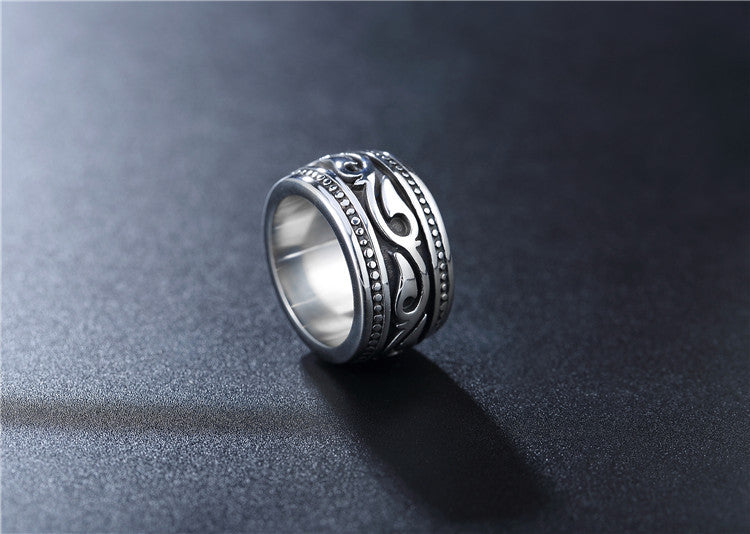 Vintage Pattern Men's Titanium Steel Ring