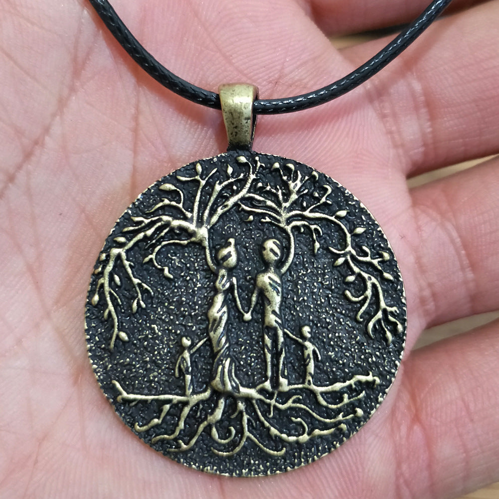 Viking Family Tree Necklace with Pirate Tree of Life Pendant