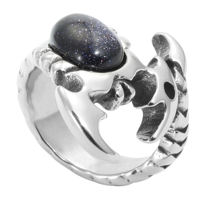 Titanium Steel Scorpion Gemstone Ring for Men - Creative Fashion Statement