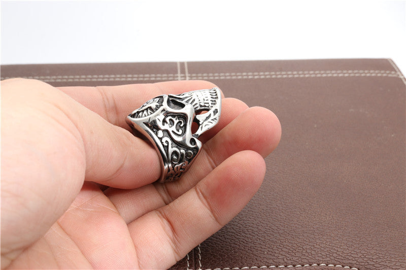 Masonic Skull Titanium Steel Ring for Men - Bold Fashion Accessory