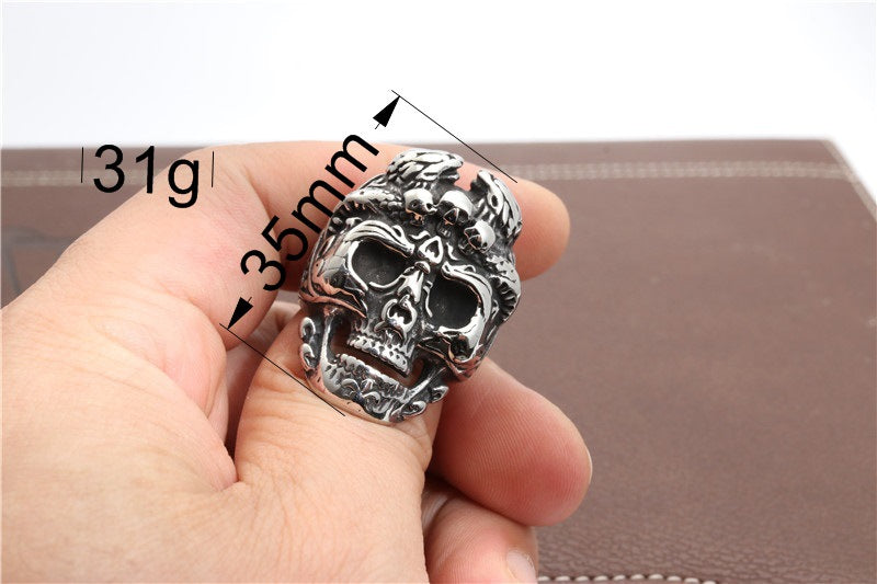 Edgy Titanium Steel Skull Ring for Men - Bold Fashion Statement Direct from Manufacturer