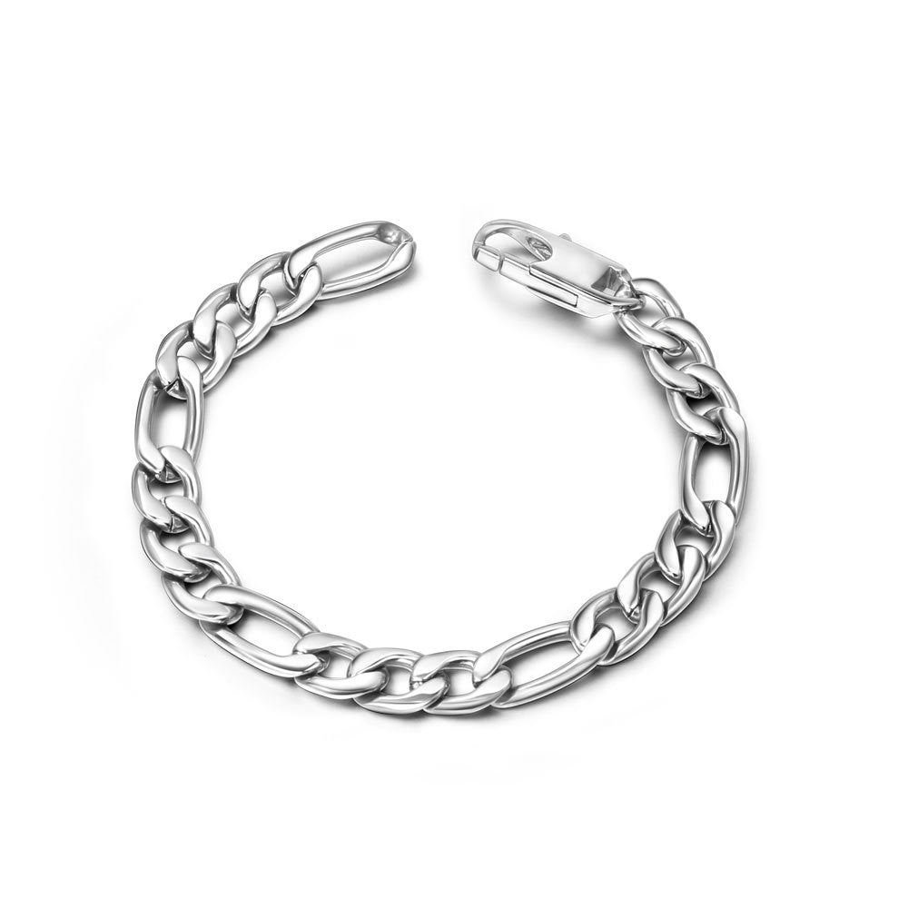 Contemporary Titanium Steel Men's Bracelet - Bold Rock & Hip-Hop Fashion Statement